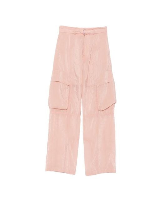 Frankie Shop Pink Belted Cargo Pants