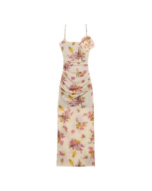 Blumarine White Floral Flower Dress