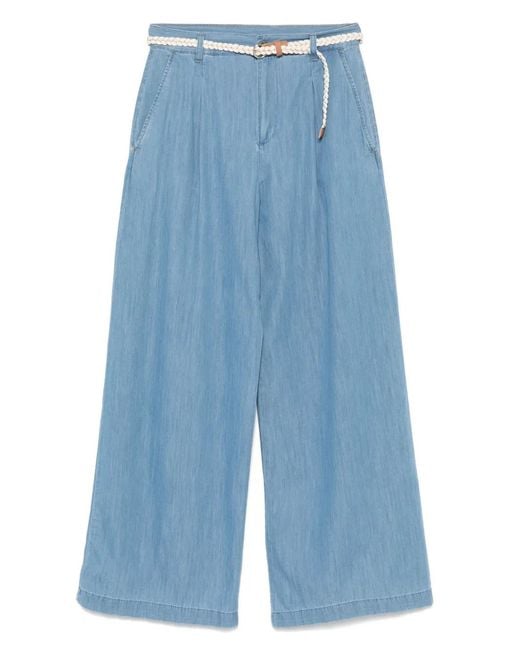 Liu Jo Blue Belted Trousers