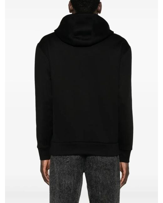 Prada Black Triangle-Logo Hoodie for men