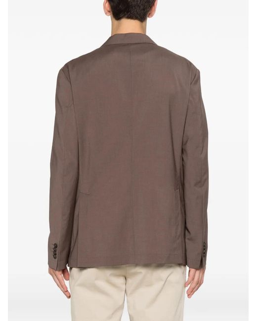 Manuel Ritz Brown Nuvola Notch-Lapel Jacket for men