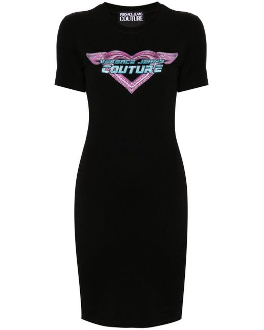 Versace Mini-jurk Verfraaid Met Stras in het Black