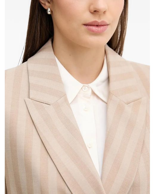 Sisley Natural Striped Double-Breasted Blazer