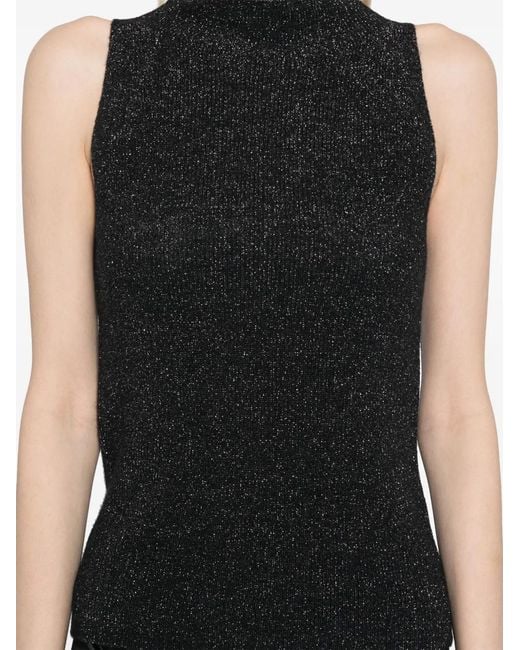 Vince Black Mock-Neck Top
