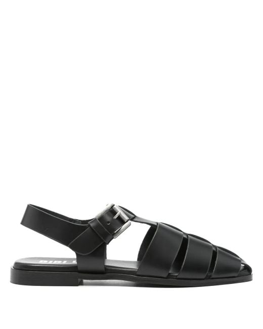 Bibi Lou Black Leather Flat Sandals
