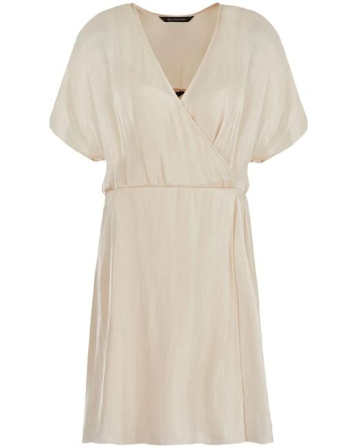 ARMANI EXCHANGE Natural Wrap Chiffon Minidress