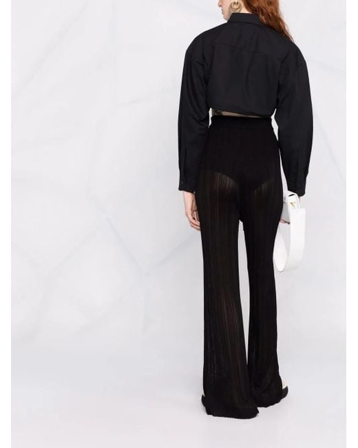 ANDREADAMO Cropped Blouse in het Black