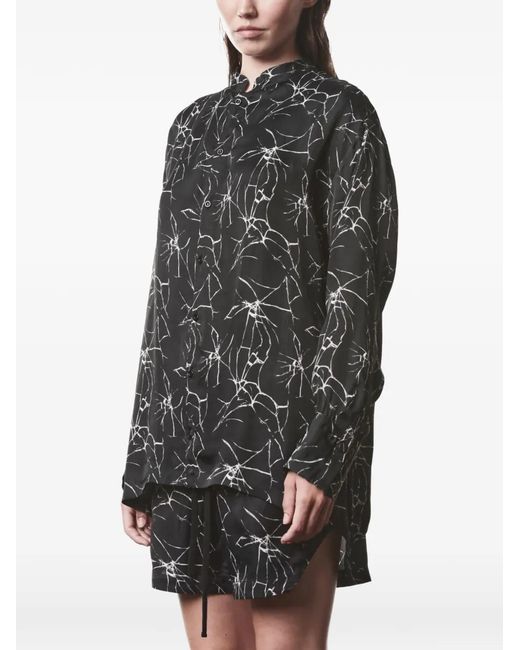Thom Krom Black Marble-Print Shirt