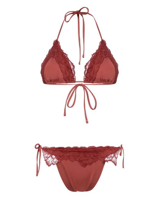 Paramidonna Kourtney レースディテール ビキニ Red