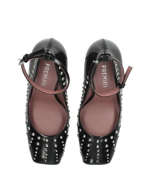 Premiata Black Studded Ankle Strap Pumps