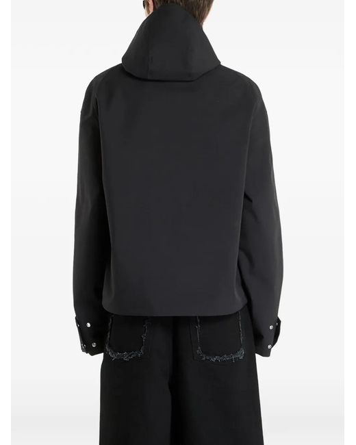 HELIOT EMIL Black Akhal Hooded Zip Jacket for men