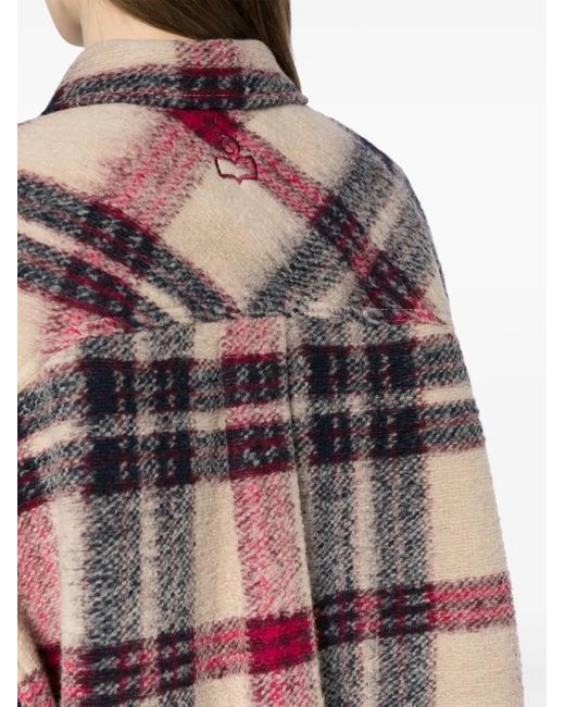 Isabel Marant Brown Check-Print Blanket Coat
