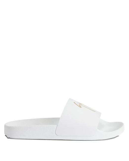 Giuseppe Zanotti White Brett Slides