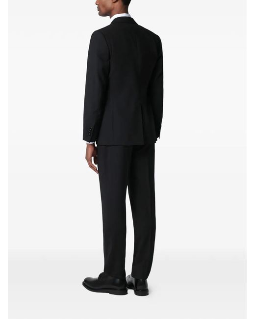 Lardini Black Single-Breasted Pressed-Crease Suit for men
