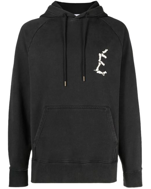 Etudes Studio Black Logo-Print Drawstring Hoodie for men