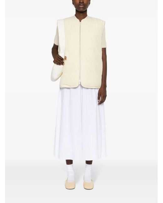 Jil Sander Natural Zip-Up Down Vest