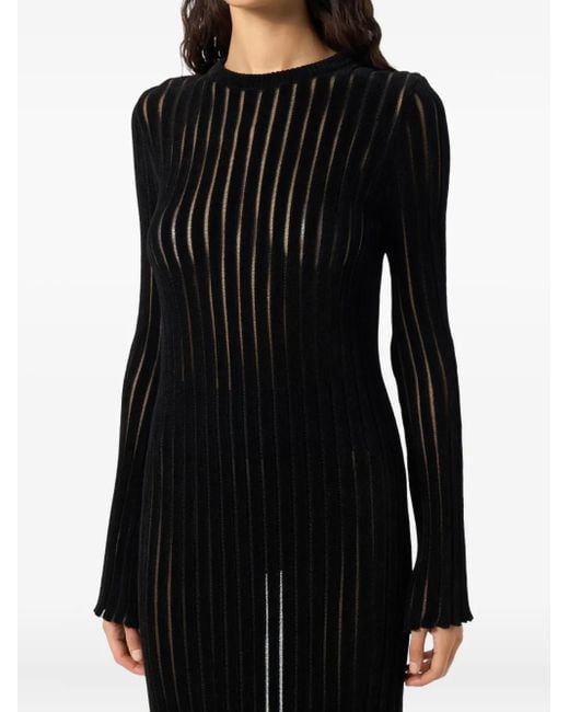 Blumarine Black Midikleid aus geripptem Strick
