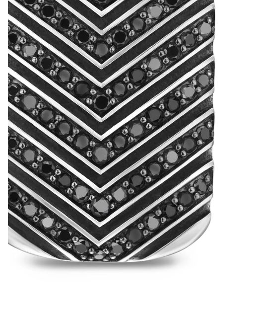 David Yurman White Sterling Chevron-Tag Diamond Pendant for men