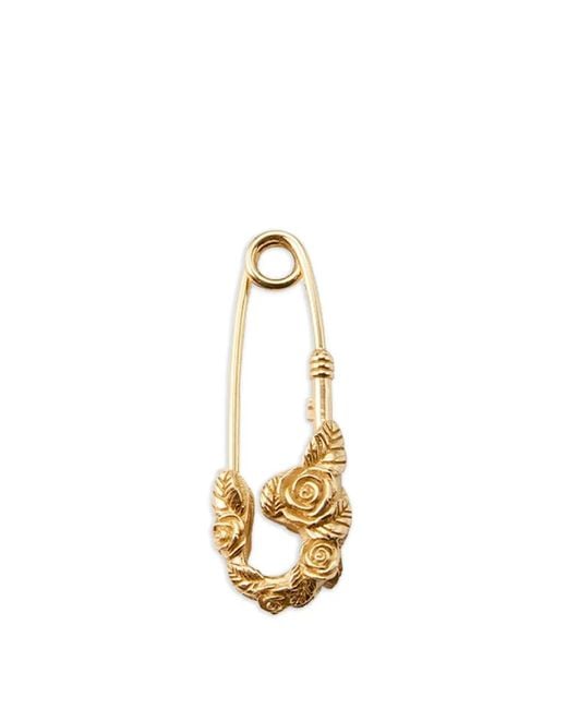 Emanuele Bicocchi Metallic Small Rose-Detail Safety-Pin Earrings