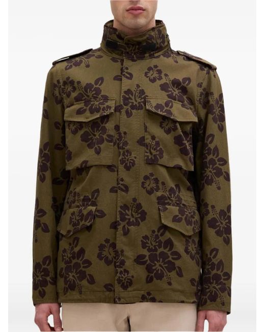 Aspesi Green Minifield Floral-Print Jacket for men