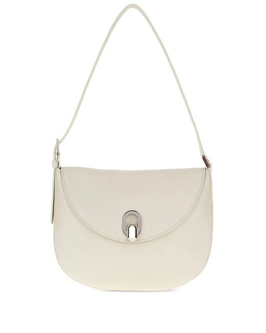 SAVETTE White Leather Brooklyn Shoulder Bag