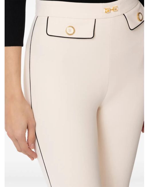Elisabetta Franchi アップリケ スキニーパンツ Natural