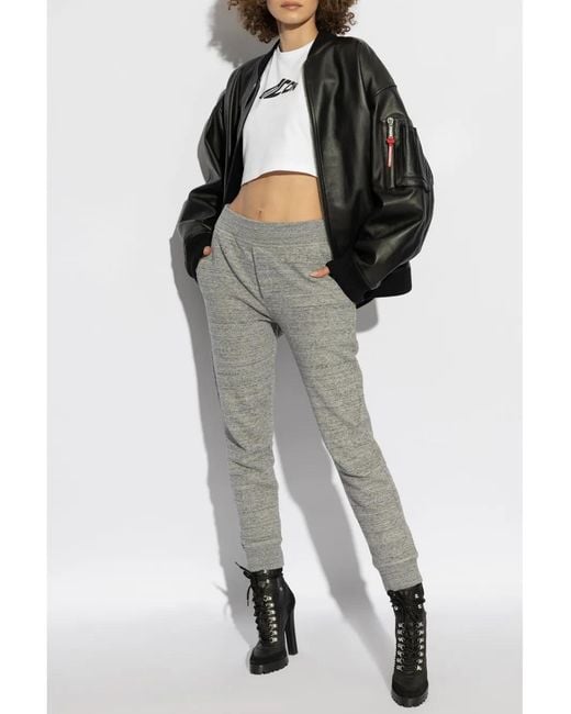 DSquared² White D2 Logo-Print Top