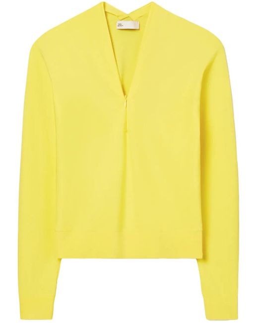 Tory Burch ジップアップ セーター Yellow