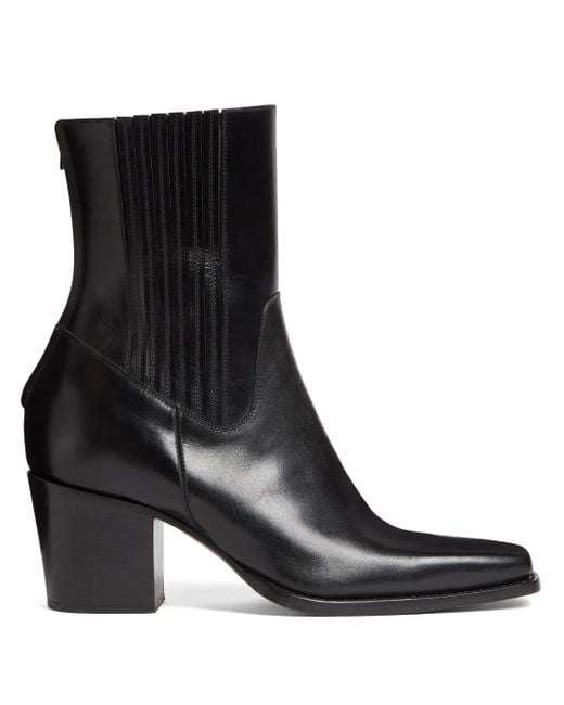 DSquared² Black Zip-Up Leather Boots for men