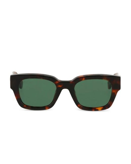 Off-White c/o Virgil Abloh Green Tortoiseshell Round-Frame Sunglasses