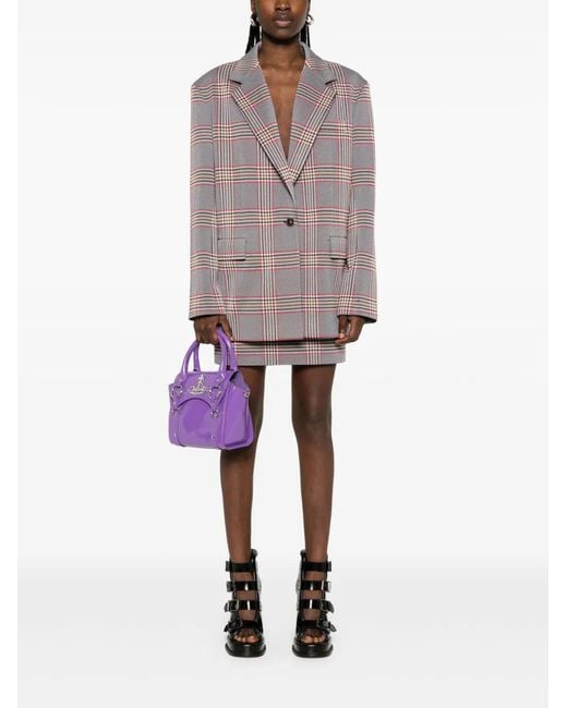 A.M.G Purple Checked Mini Skirt