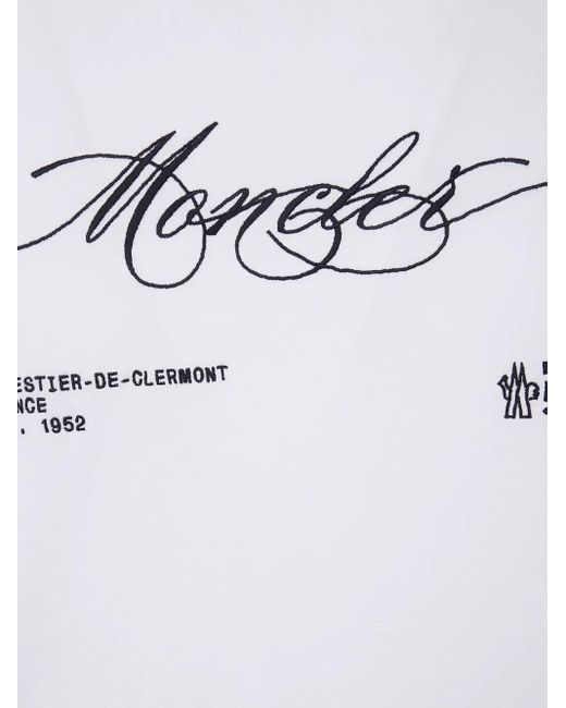 Moncler White Logo Cotton T-Shirt for men