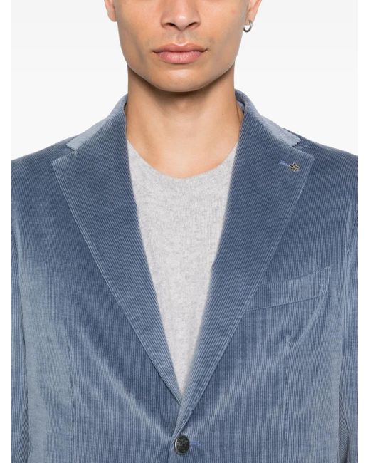 メンズ Tagliatore コーデュロイ パッチポケット ジャケット Blue