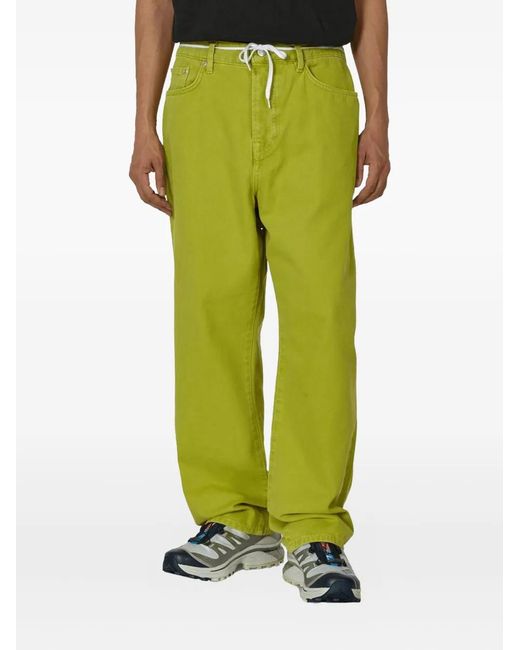 Stussy Green Big Ol Washed Canvas Jeans for men