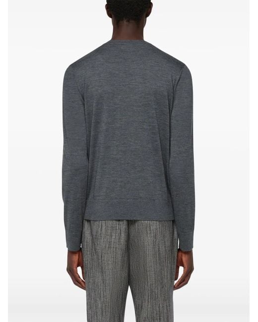 Ferragamo Gray V-Neck Charcoal Wool Sweater for men