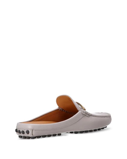 Tod's White Logo-Debossed Mules