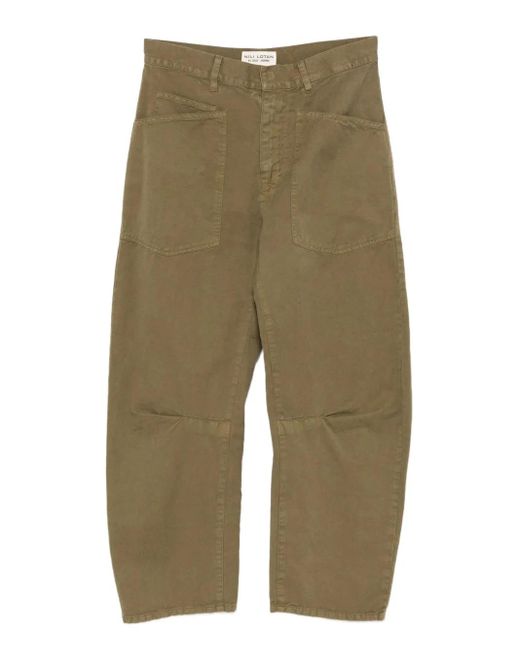 Nili Lotan Green Jeans mit aufgesetzter Tasche