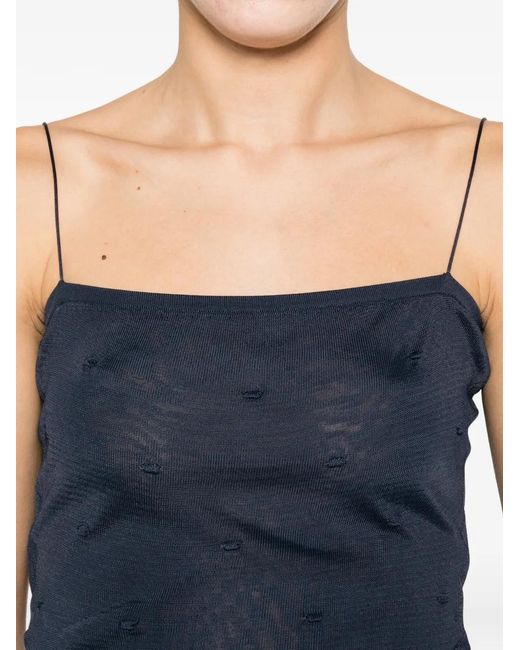 Jacquemus Blue Polka Dot Camisole Top