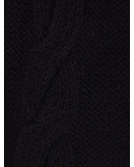 Ermanno Scervino Blue Lace-Insert Cable-Knit Sweater