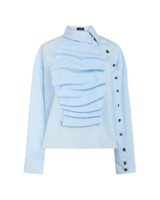 A.W.A.K.E. MODE Blue Button-Embellishment Blouse