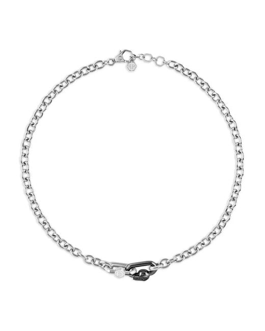 Philipp Plein White Chain-Link Necklace for men