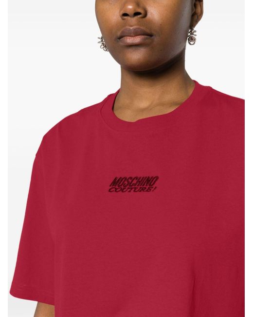 Moschino Embroidered-logo Cotton T-shirt