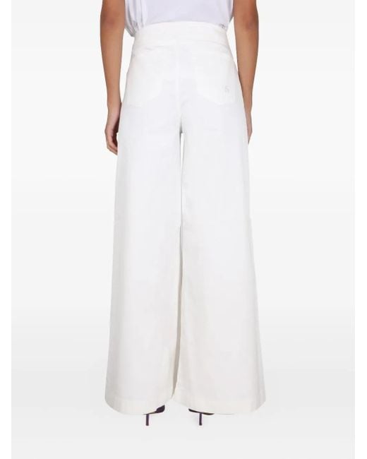 Department 5 White Buttoned Trousers