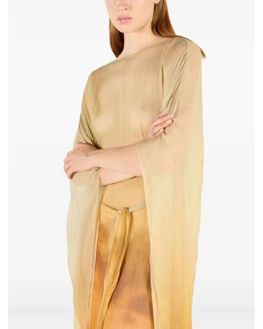 Roberto Cavalli Yellow Printed Kaftan Dress