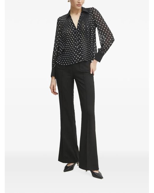 Morgan Black Polka-Dot Blouse