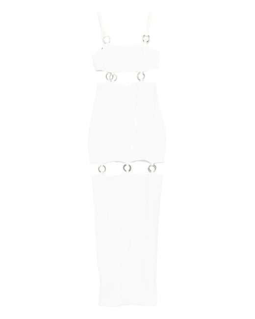 Vestiaire d'un Oiseau Libre White Ring-Detail Dress