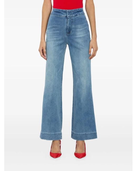 Alice + Olivia Blue Quinn Bootcut Jeans