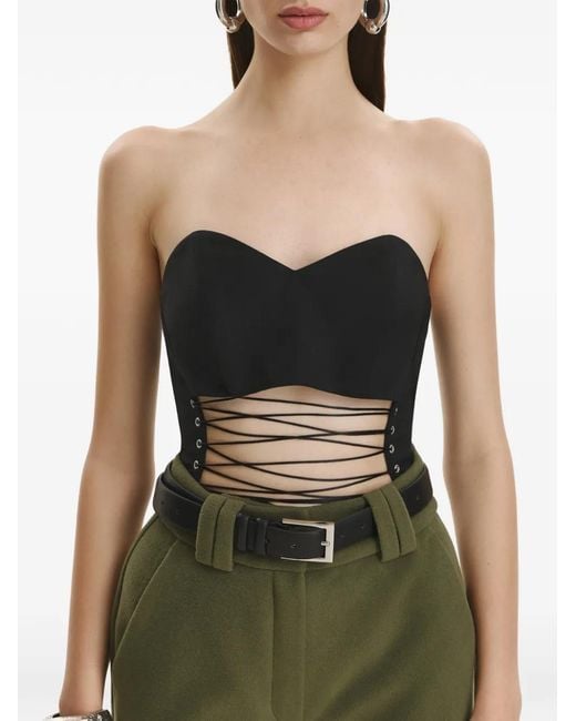 Vestiaire d'un Oiseau Libre Black Korsett Mit Schnürung