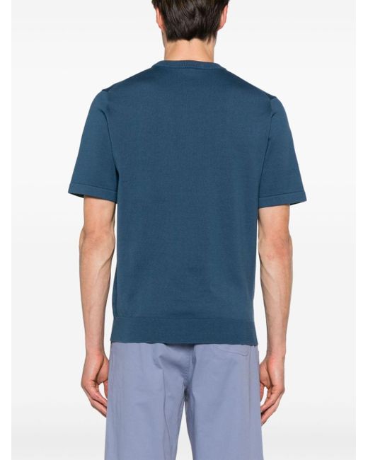PS by Paul Smith Blue Zebra-patch Organic Cotton T-shirt for men