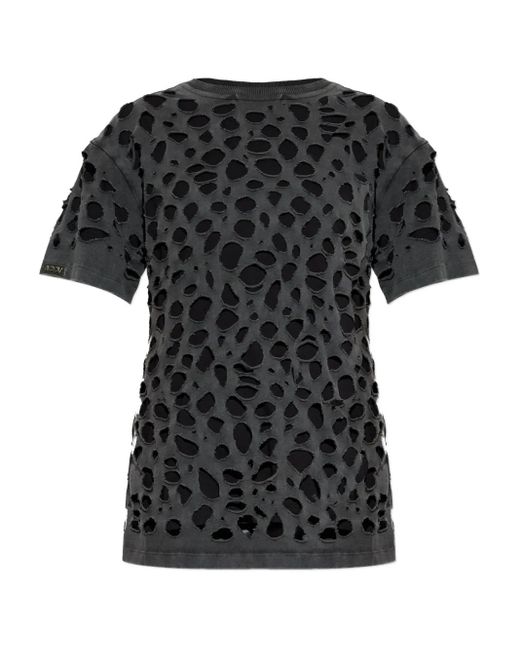 AVAVAV Black Distressed Short-Sleeve T-Shirt